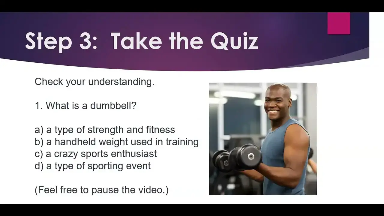 'Video thumbnail for Test Your English:  Dumbells'