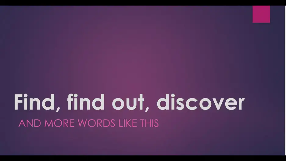 'Video thumbnail for Find, Find out, Discover'