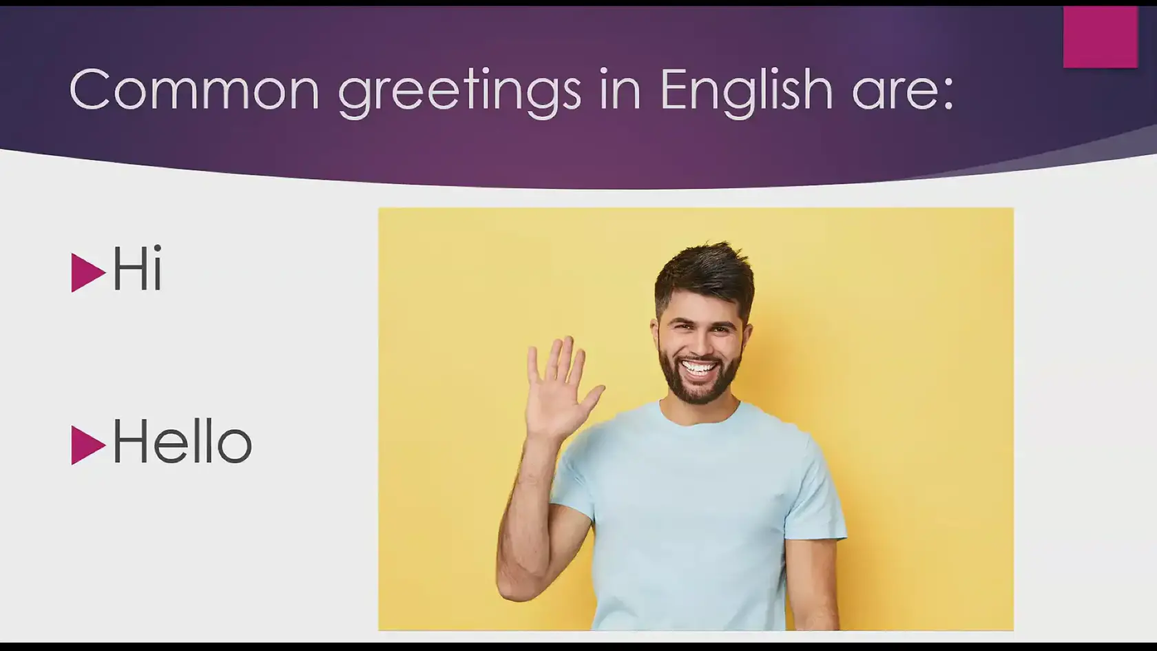 'Video thumbnail for Say it Right in English:  Greetings'